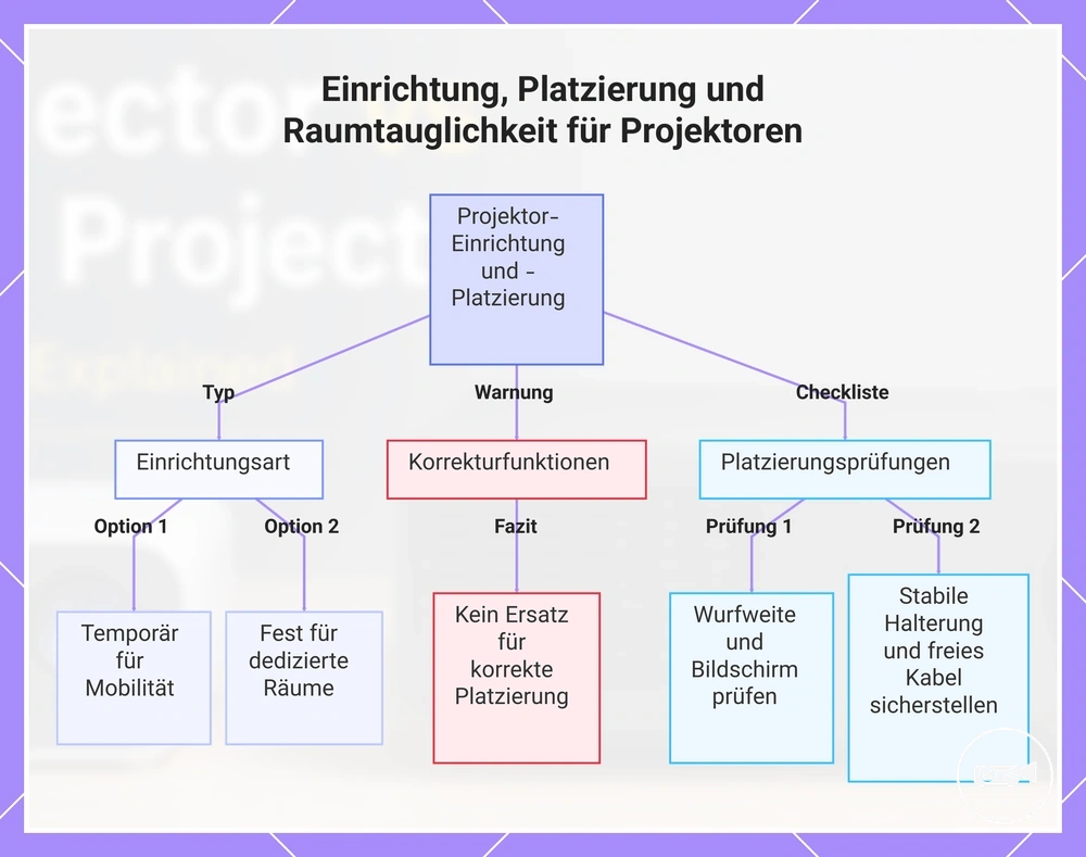 Einrichtung, Platzierung und Raumtauglichkeit für Projektoren