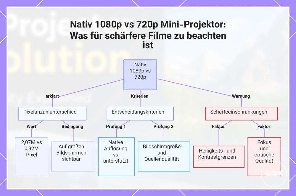 Nativ 1080p vs 720p Mini-Projektor: Was für schärfere Filme zu beachten ist
