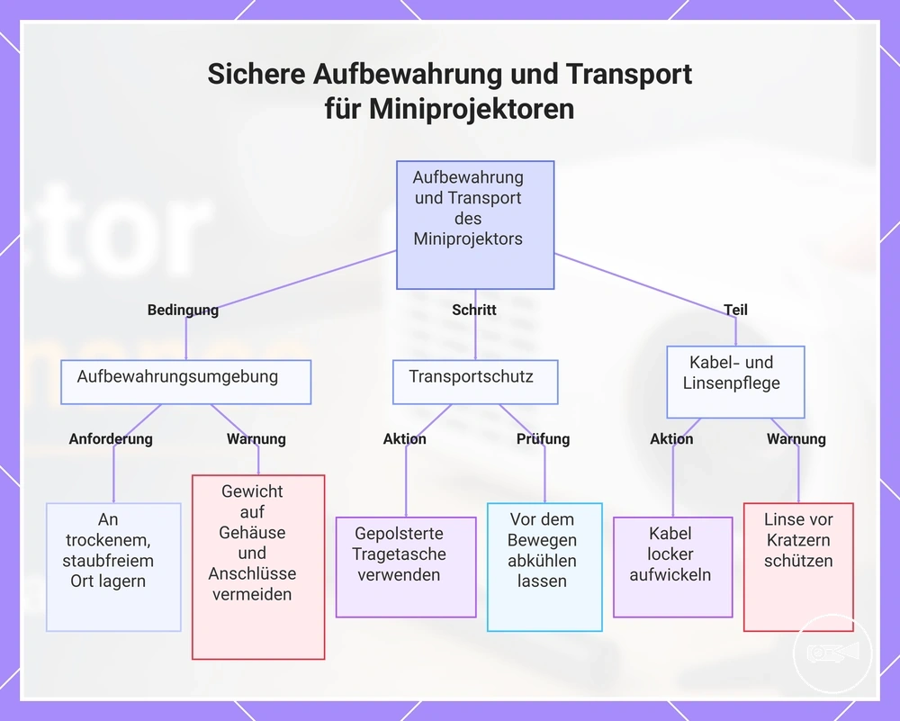 Sichere Aufbewahrung und Transport für Miniprojektoren