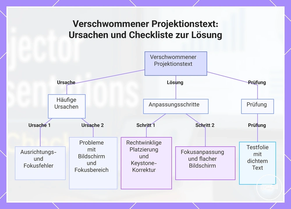 Verschwommener Projektionstext: Ursachen und Checkliste zur Lösung