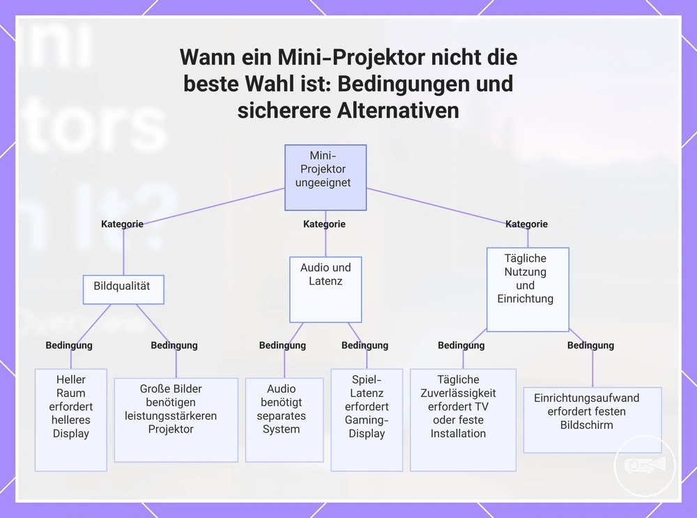 Wann ein Mini-Projektor nicht die beste Wahl ist: Bedingungen und sicherere Alternativen