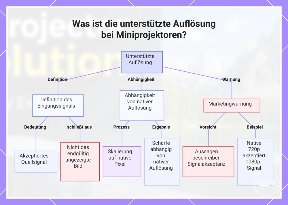 Was ist die unterstützte Auflösung bei Miniprojektoren?