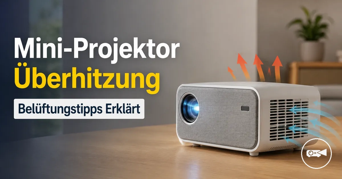 Mini-Projektor mit sichtbaren Lüftungsöffnungen und freiem Platz um das Gerät