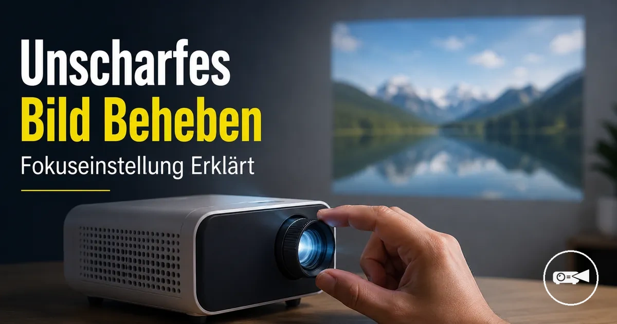 Linse eines Mini-Projektors wird angepasst, um ein unscharfes Bild zu verbessern