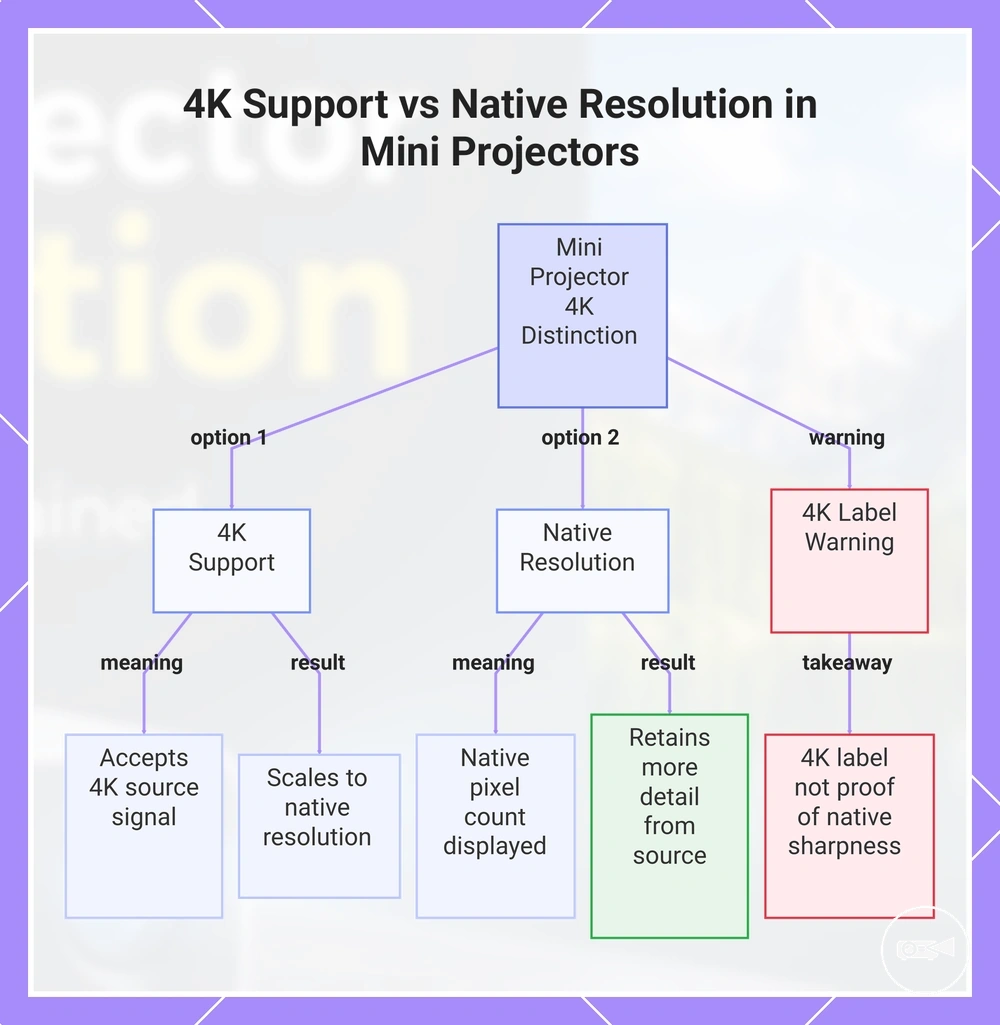 4K Support vs Native Resolution in Mini Projectors