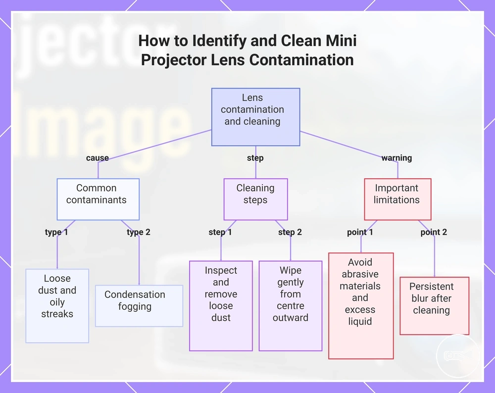 How to Identify and Clean Mini Projector Lens Contamination