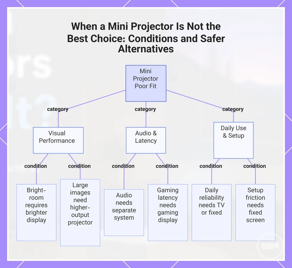 When a Mini Projector Is Not the Best Choice: Conditions and Safer Alternatives