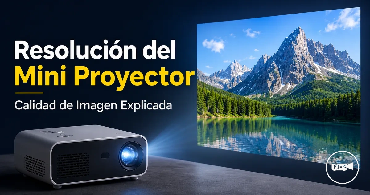 Mini proyector mostrando una imagen nítida con detalles visibles