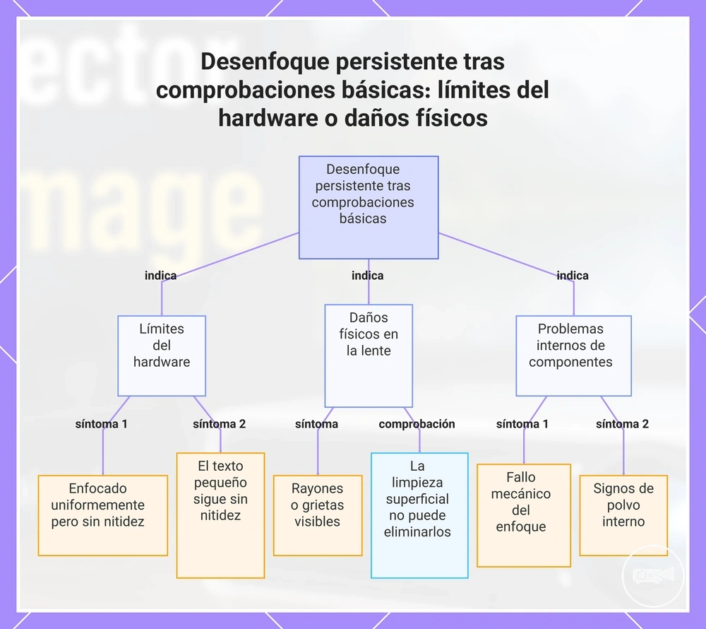 Desenfoque persistente tras comprobaciones básicas: límites del hardware o daños físicos