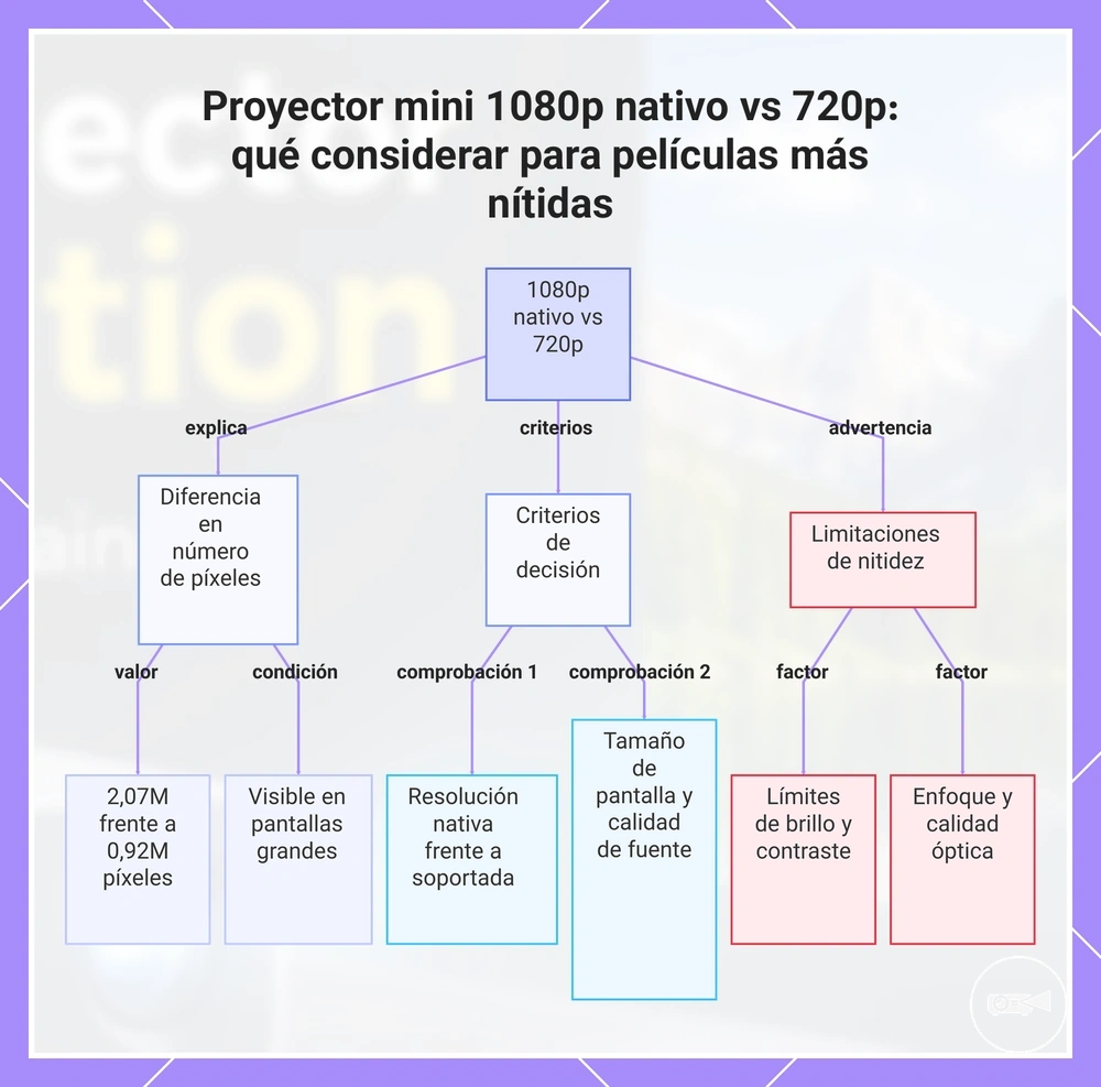 Proyector mini 1080p nativo vs 720p: qué considerar para películas más nítidas