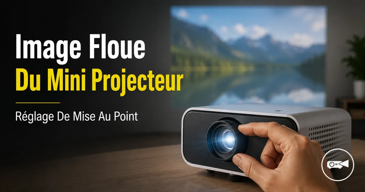 Objectif d’un mini projecteur réglé pour améliorer une image projetée floue