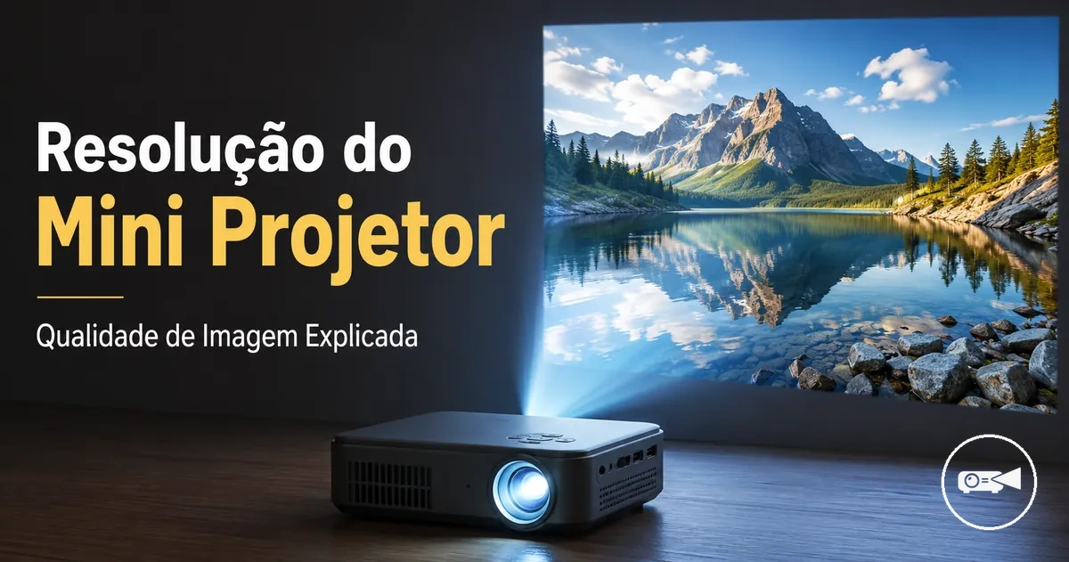 Mini projetor exibindo uma imagem nítida com detalhes visíveis
