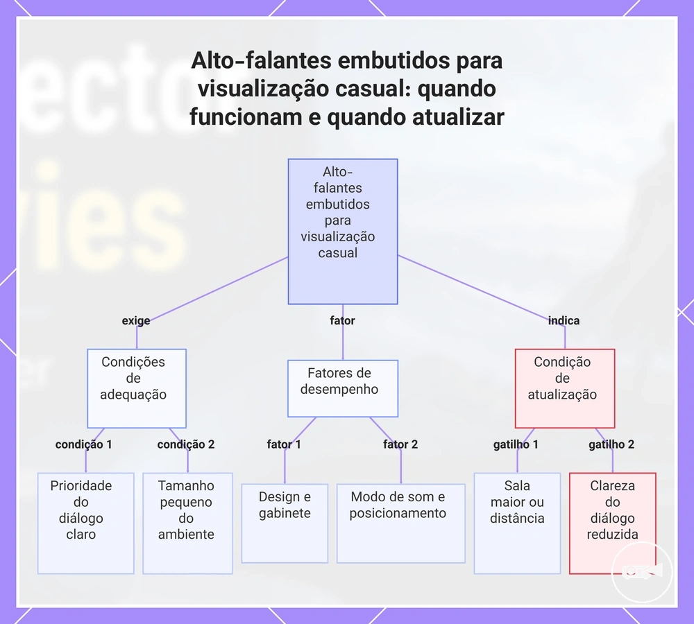 Alto-falantes embutidos para visualização casual: quando funcionam e quando atualizar