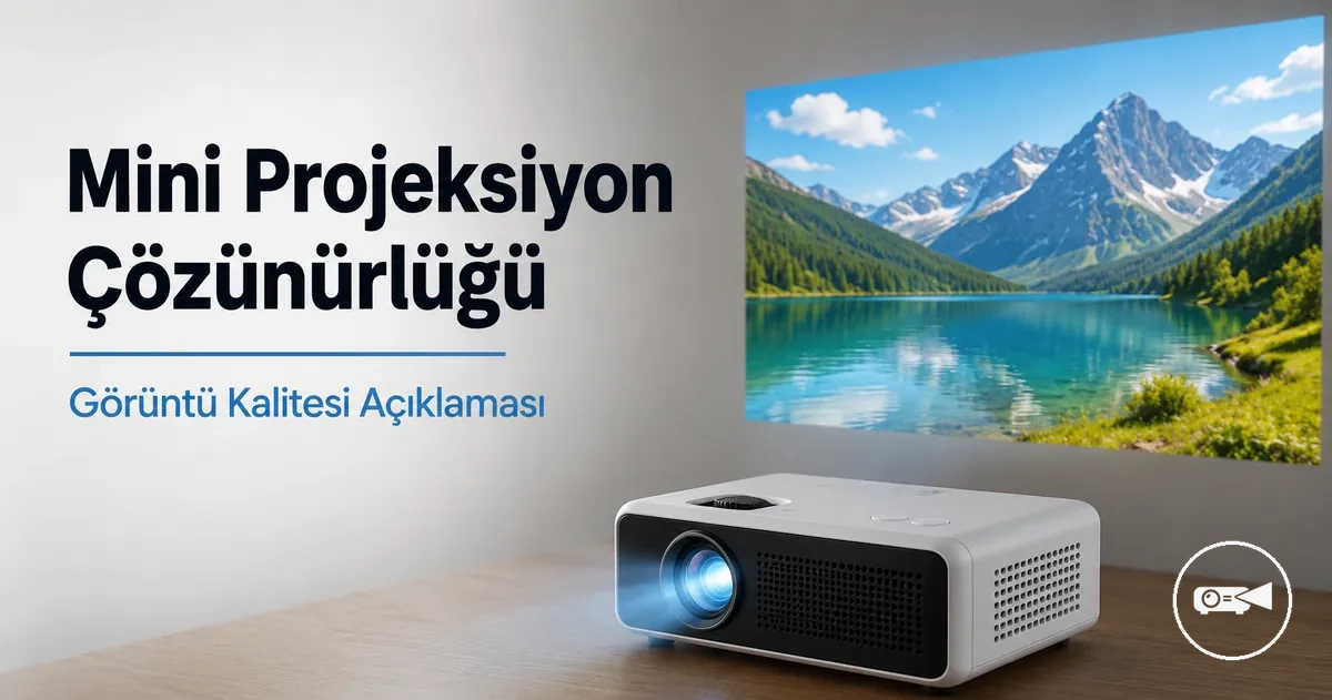 Detayları görünen net bir görüntü gösteren mini projeksiyon cihazı