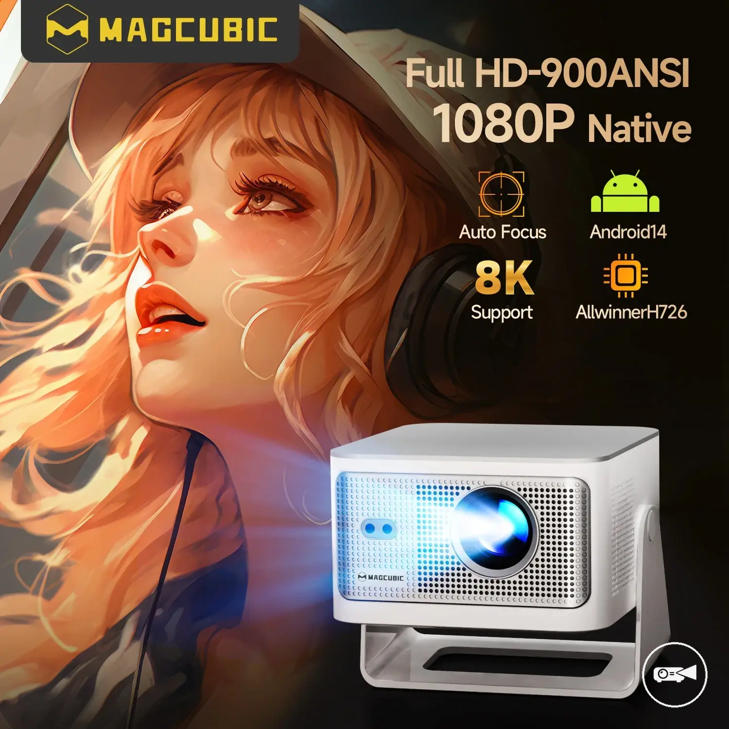 Kablosuz bağlantı özellikli Magcubic HY350Max projektör