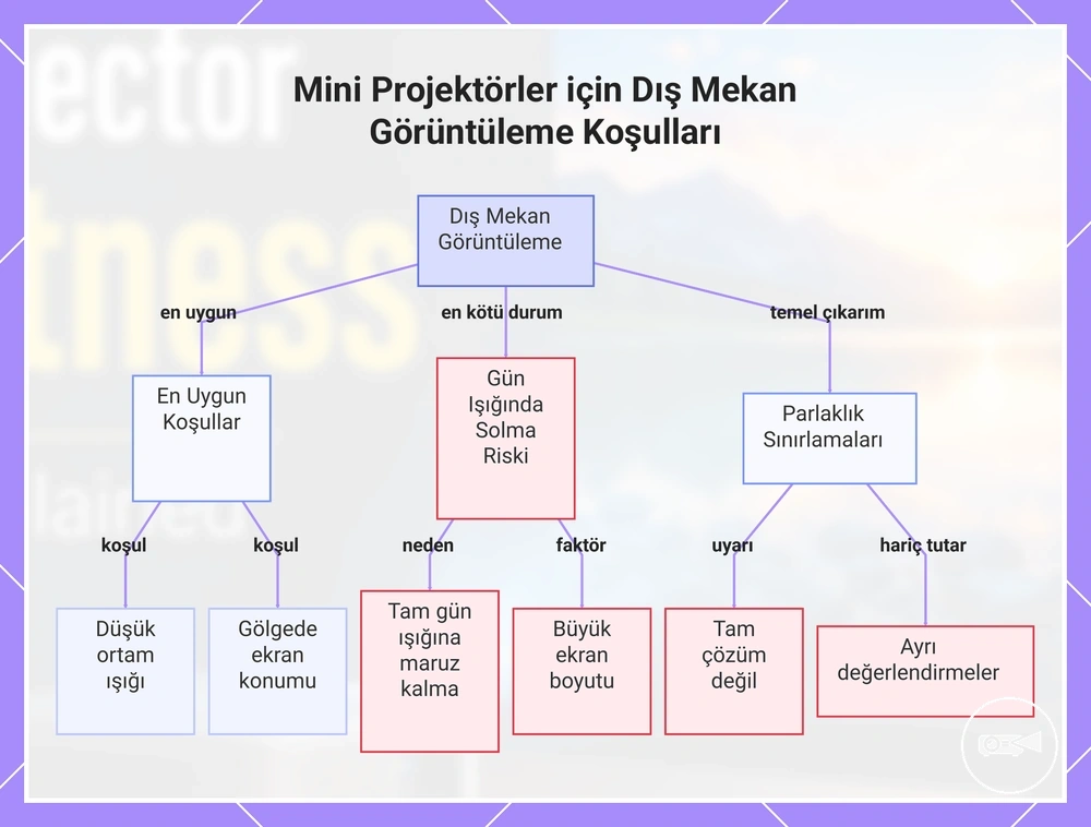 Mini Projektörler için Dış Mekan Görüntüleme Koşulları