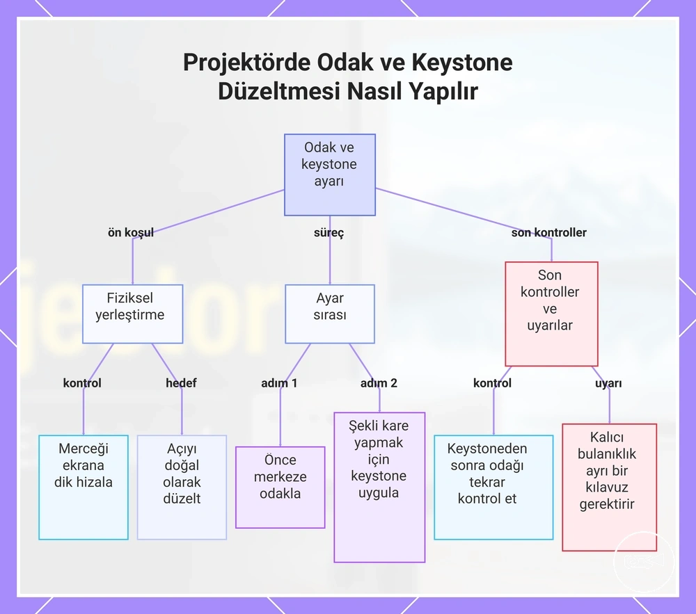 Projektörde Odak ve Keystone Düzeltmesi Nasıl Yapılır