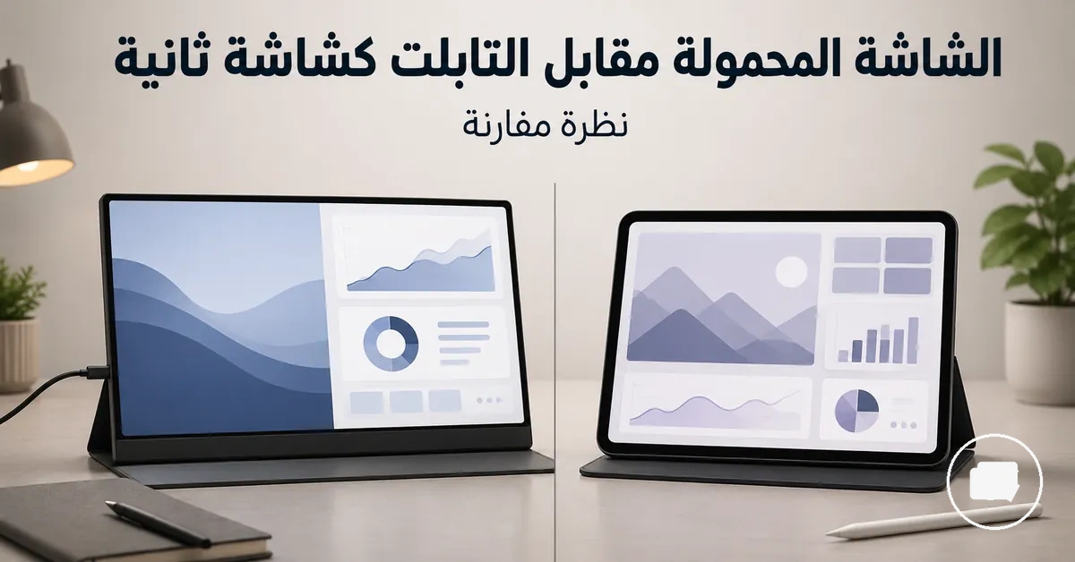 شاشة محمولة وتابلت جنباً إلى جنب كخيارات شاشة ثانية