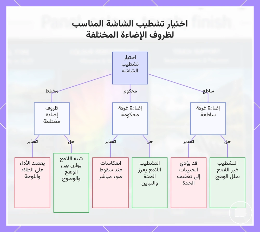 اختيار تشطيب الشاشة المناسب لظروف الإضاءة المختلفة