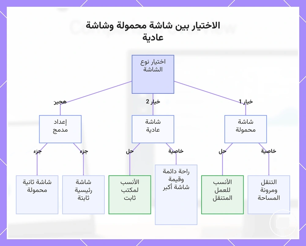 الاختيار بين شاشة محمولة وشاشة عادية