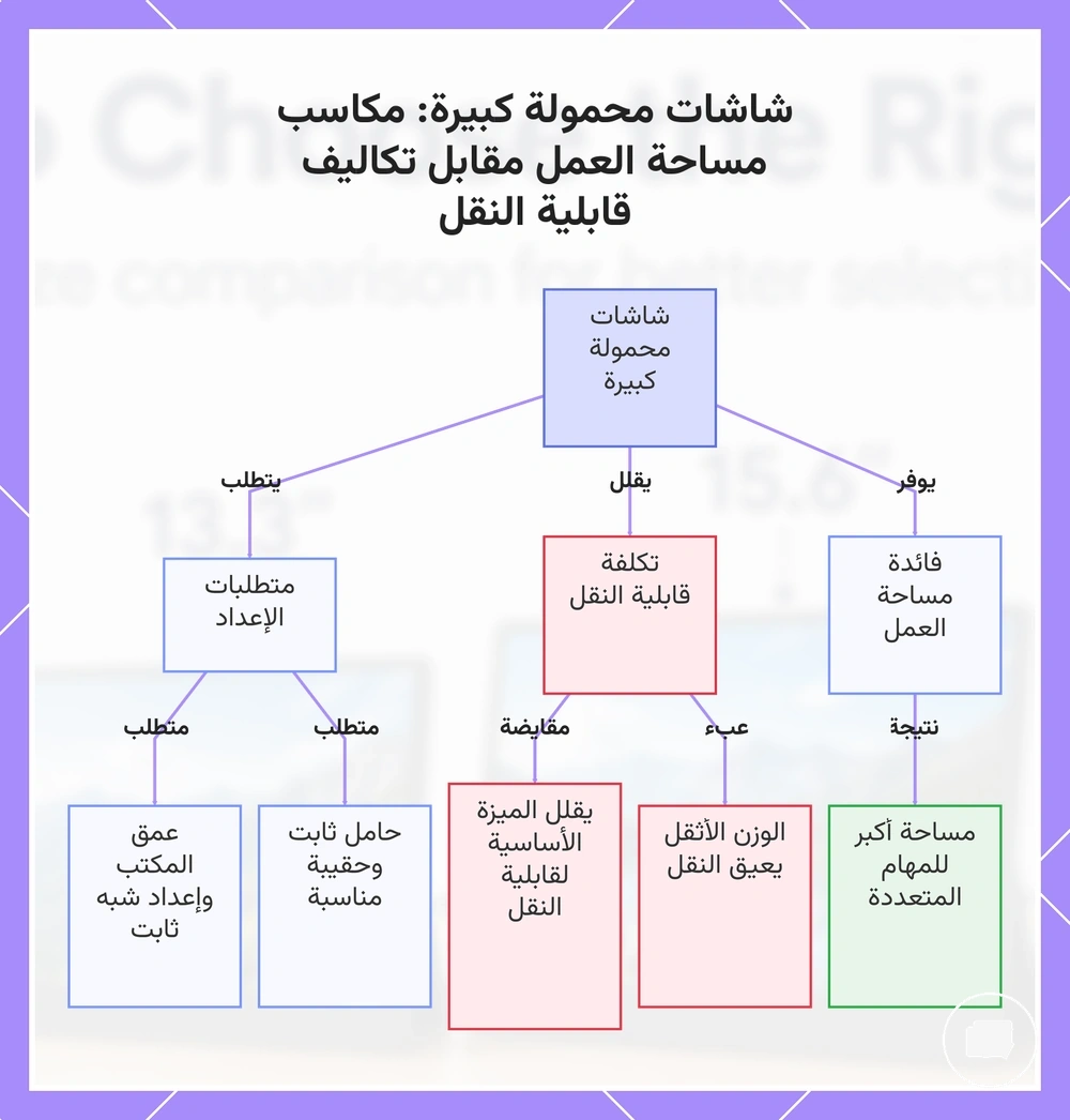 شاشات محمولة كبيرة: مكاسب مساحة العمل مقابل تكاليف قابلية النقل