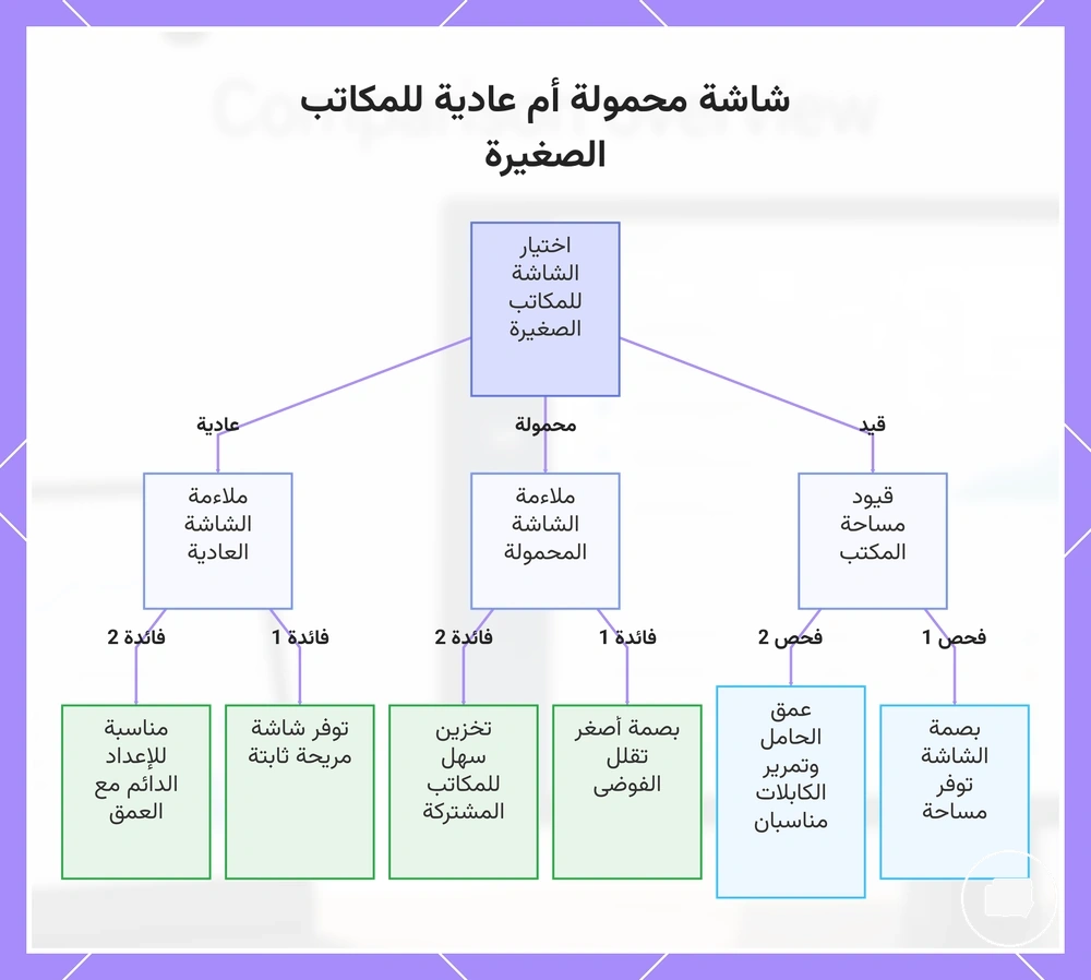 شاشة محمولة أم عادية للمكاتب الصغيرة