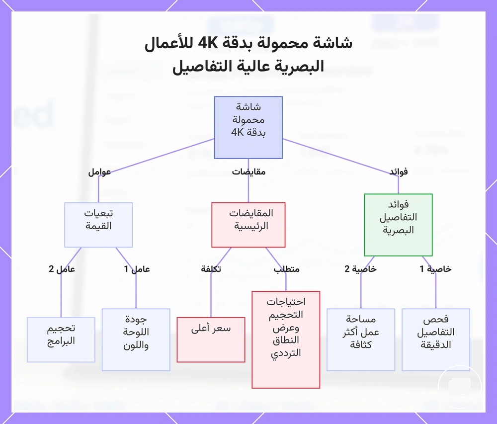 شاشة محمولة بدقة 4K للأعمال البصرية عالية التفاصيل