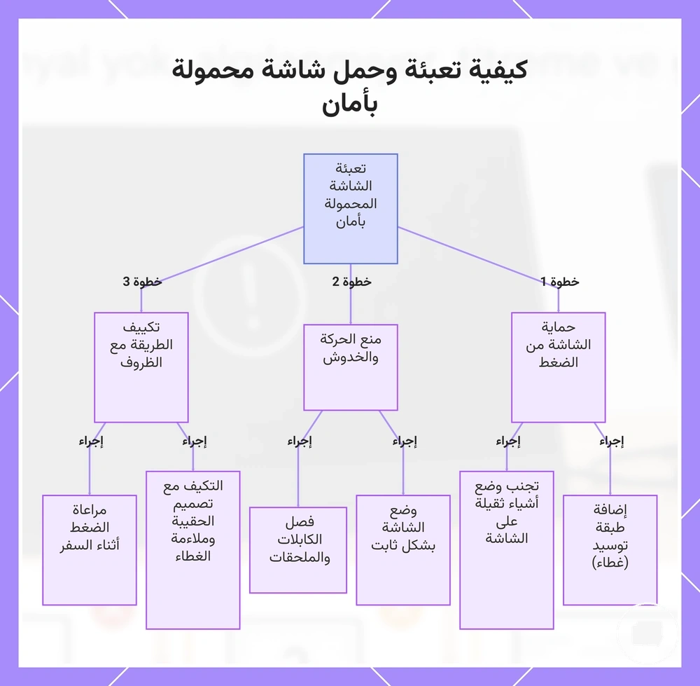 كيفية تعبئة وحمل شاشة محمولة بأمان