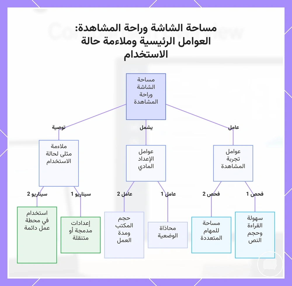 مساحة الشاشة وراحة المشاهدة: العوامل الرئيسية وملاءمة حالة الاستخدام