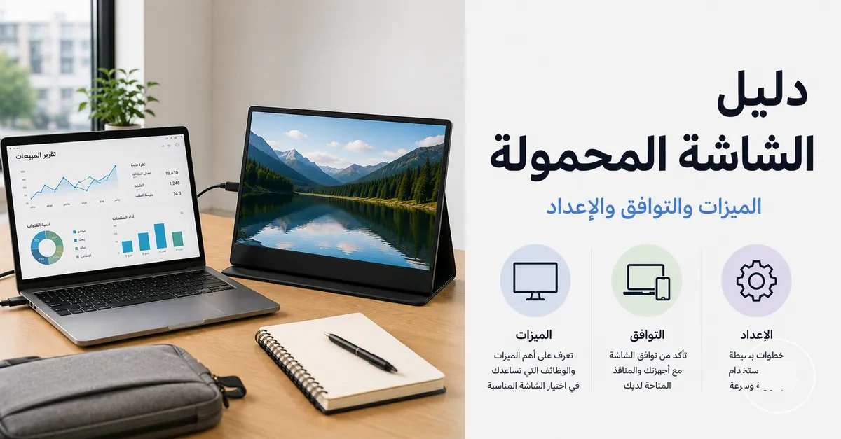 شاشة محمولة متصلة كشاشة ثانية للعمل والتنقل
