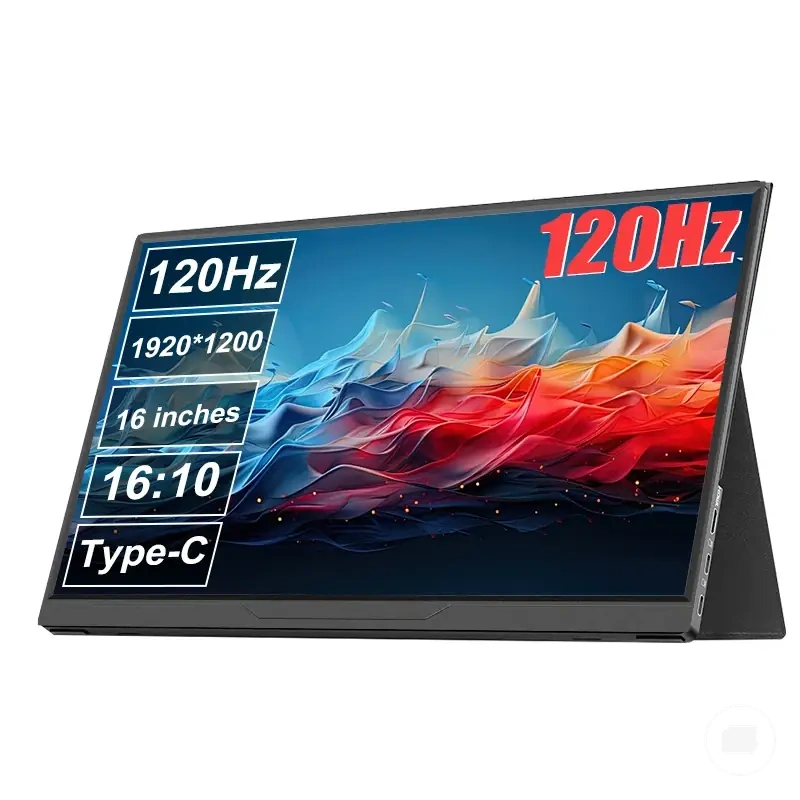 16 Zoll 120Hz tragbarer Monitor mit USB-C- und Mini-HDMI-Anschlüssen