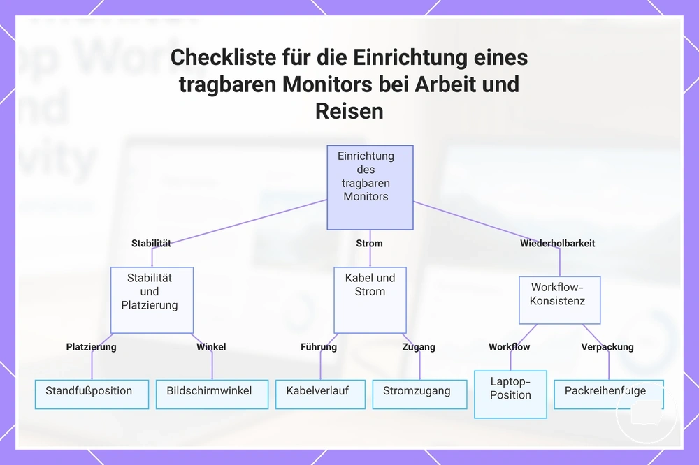 Checkliste für die Einrichtung eines tragbaren Monitors bei Arbeit und Reisen