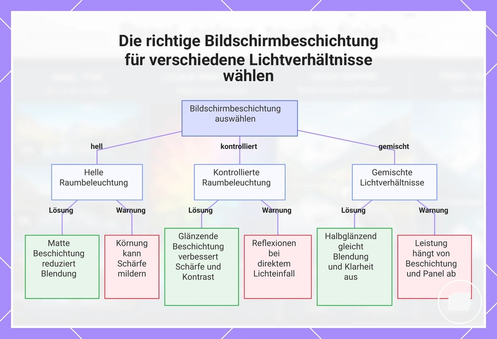 Die richtige Bildschirmbeschichtung für verschiedene Lichtverhältnisse wählen