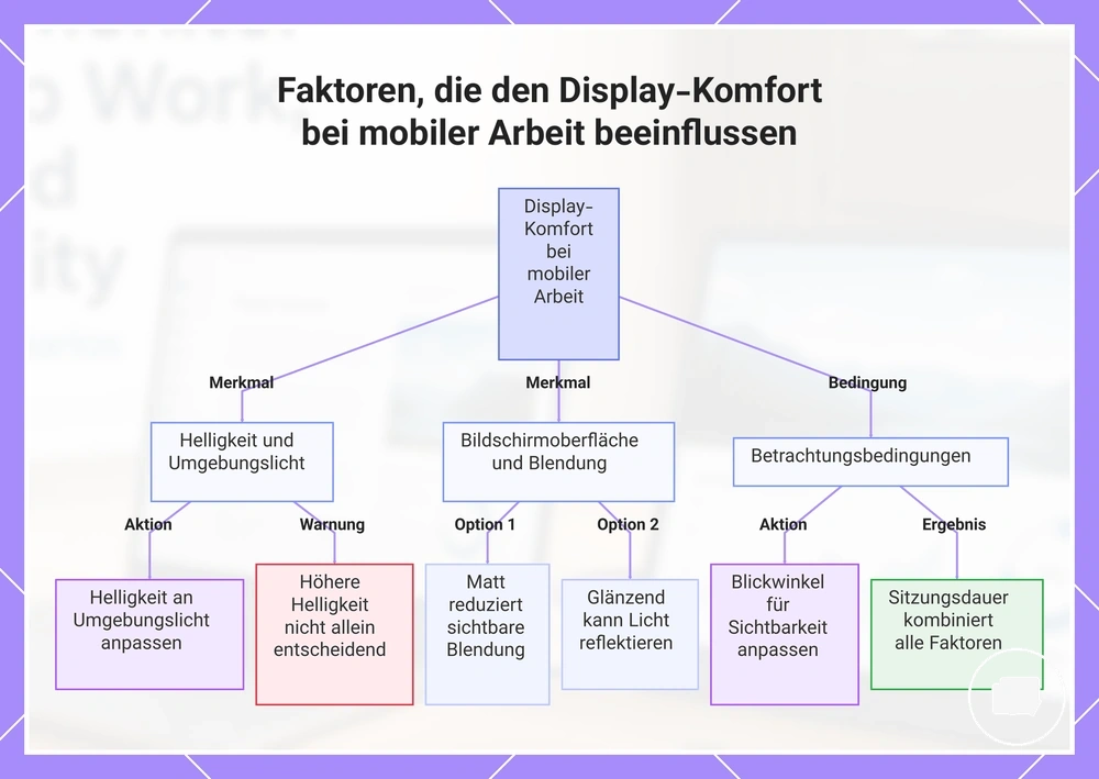 Faktoren, die den Display-Komfort bei mobiler Arbeit beeinflussen