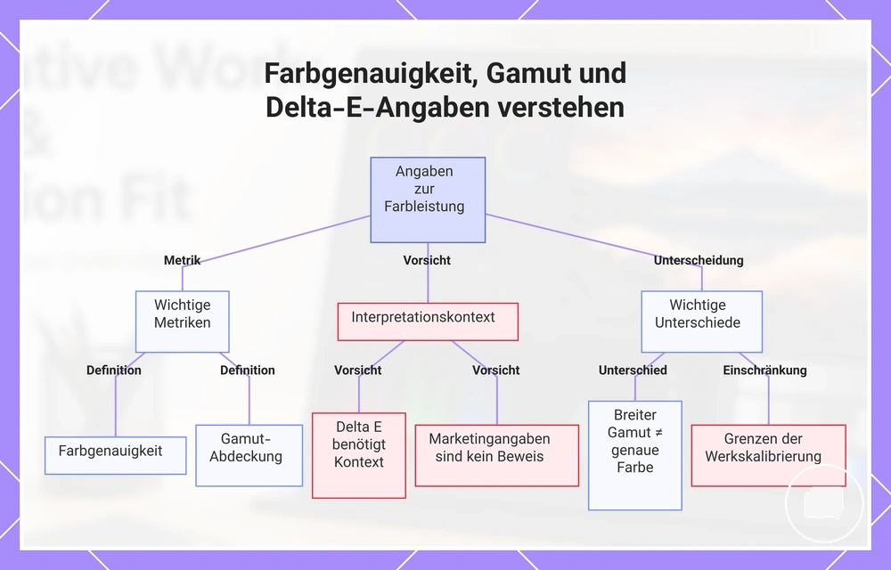 Farbgenauigkeit, Gamut und Delta-E-Angaben verstehen