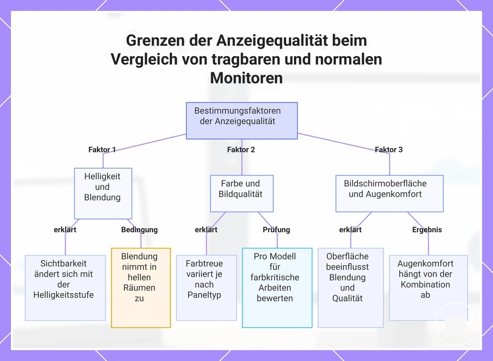Grenzen der Anzeigequalität beim Vergleich von tragbaren und normalen Monitoren