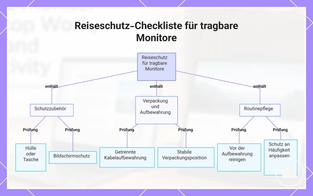 Reiseschutz-Checkliste für tragbare Monitore
