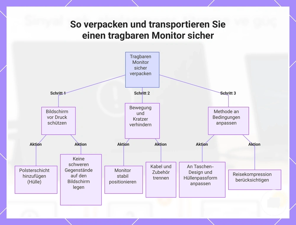 So verpacken und transportieren Sie einen tragbaren Monitor sicher