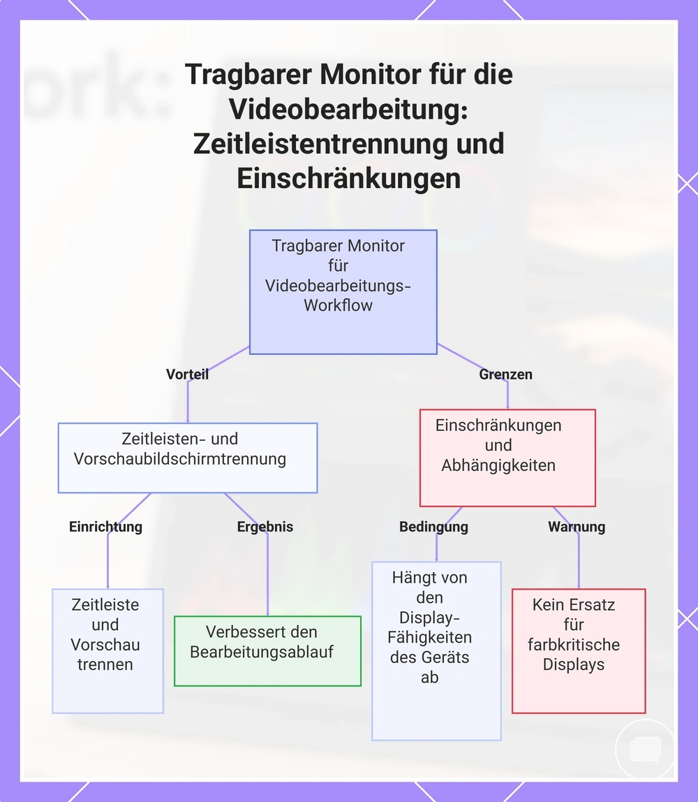 Tragbarer Monitor für die Videobearbeitung: Zeitleistentrennung und Einschränkungen