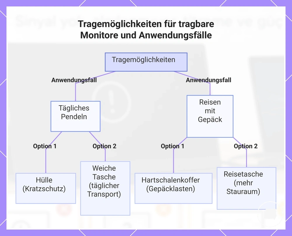 Tragemöglichkeiten für tragbare Monitore und Anwendungsfälle