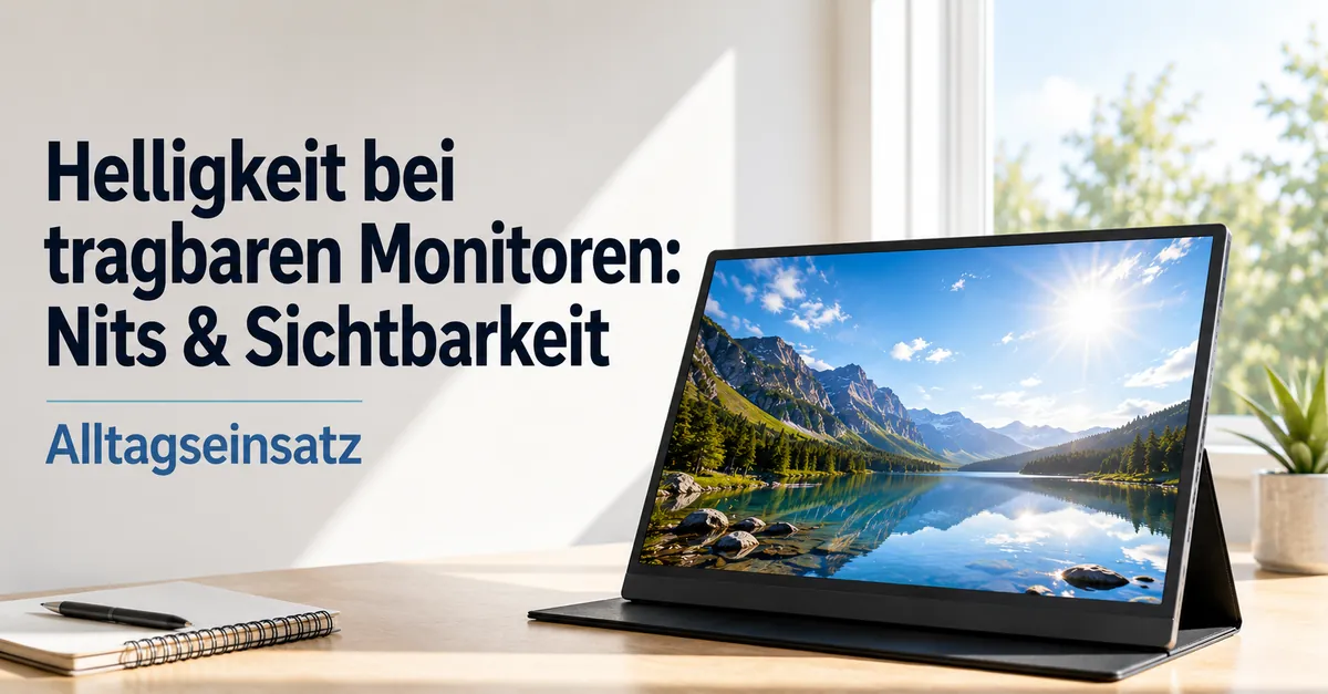 Tragbarer Monitor in einem hellen Raum zur Bewertung der Sichtbarkeit
