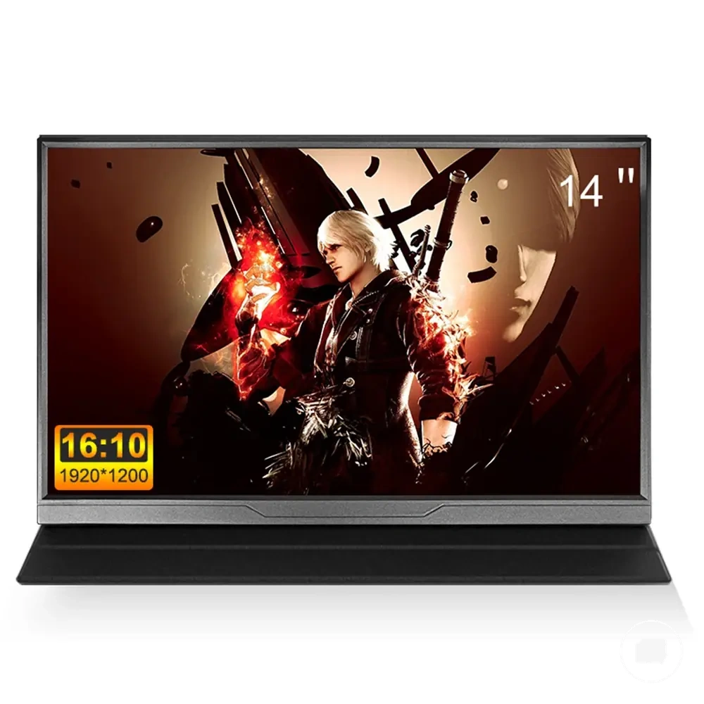 14 inch IPS portable monitor with HDMI and Type-C connections for laptop, Xbox, PlayStation, Switch, phone, and computer extension