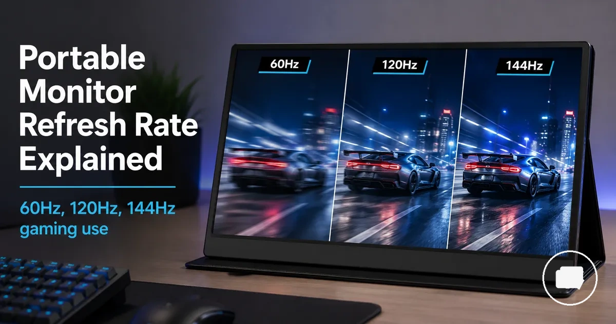 Portable monitor used for gaming to compare refresh rate performance