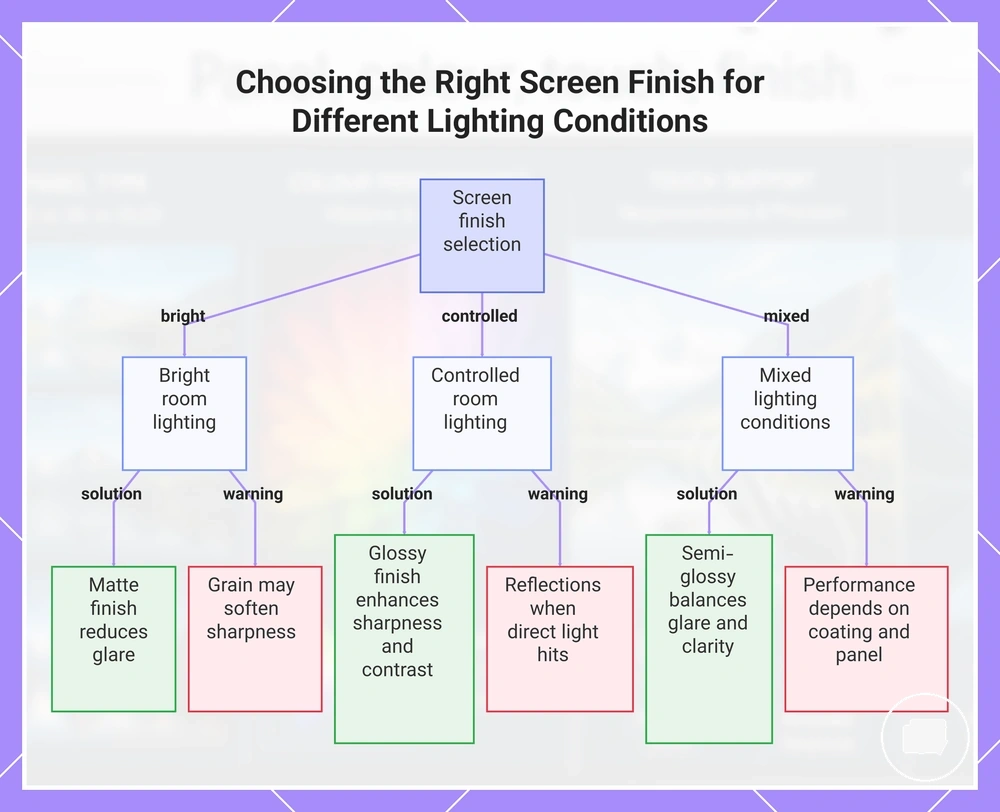 Choosing the Right Screen Finish for Different Lighting Conditions