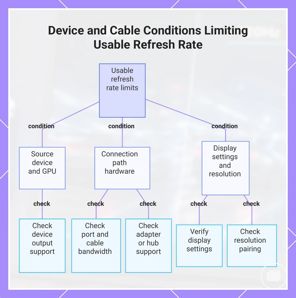 Device and Cable Conditions Limiting Usable Refresh Rate