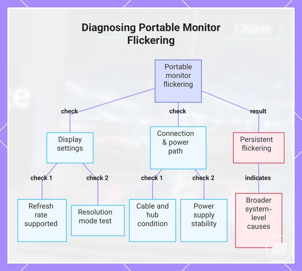 Diagnosing Portable Monitor Flickering