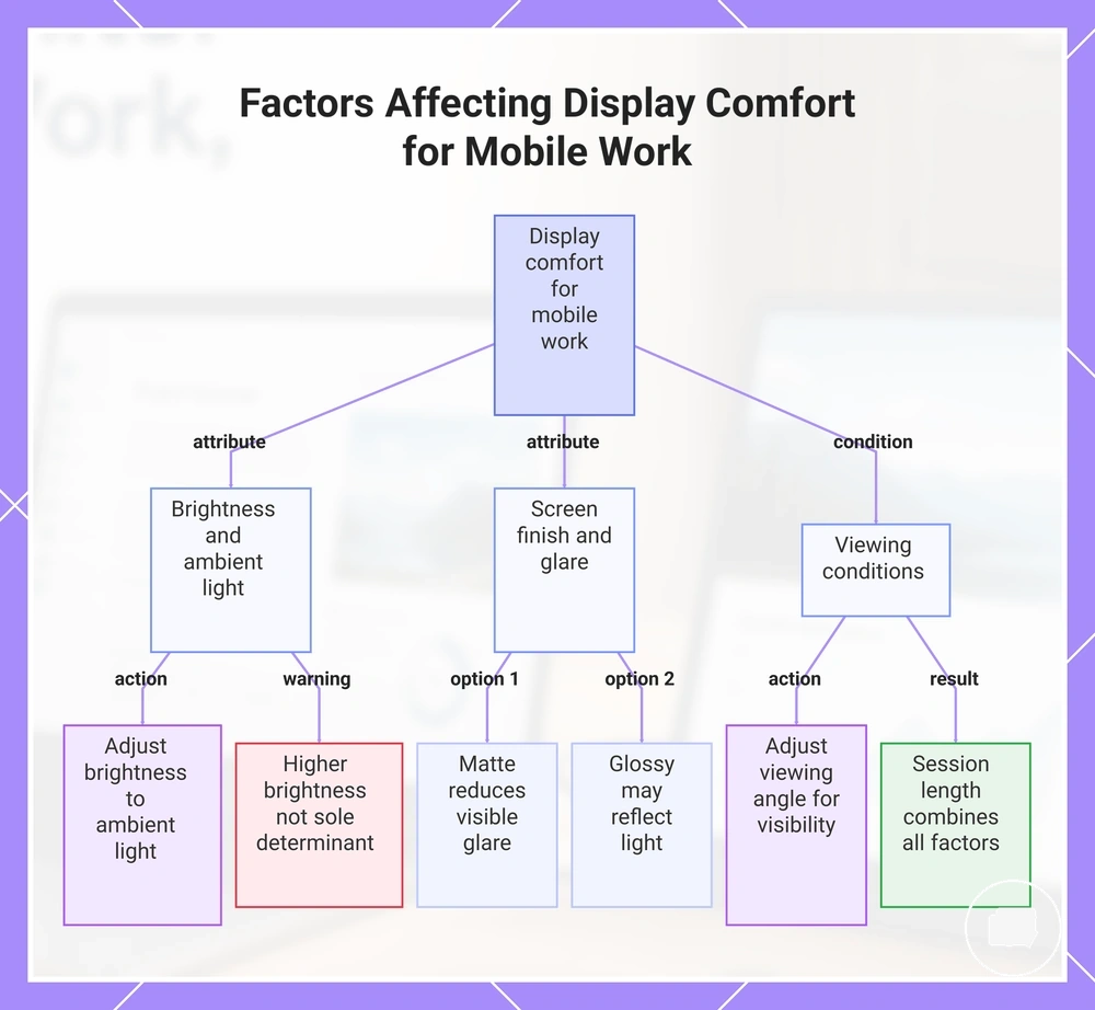 Factors Affecting Display Comfort for Mobile Work