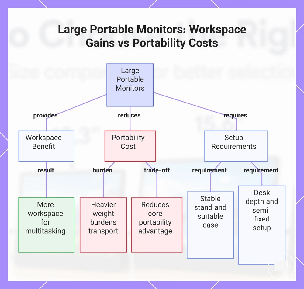Large Portable Monitors: Workspace Gains vs Portability Costs