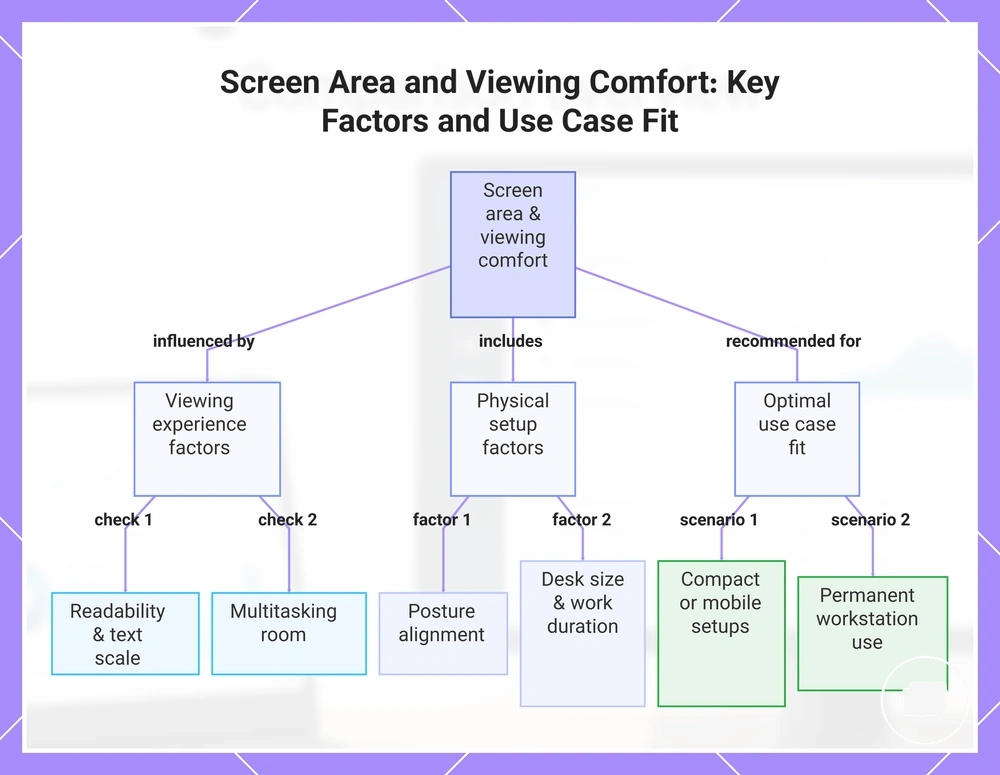 Screen Area and Viewing Comfort: Key Factors and Use Case Fit