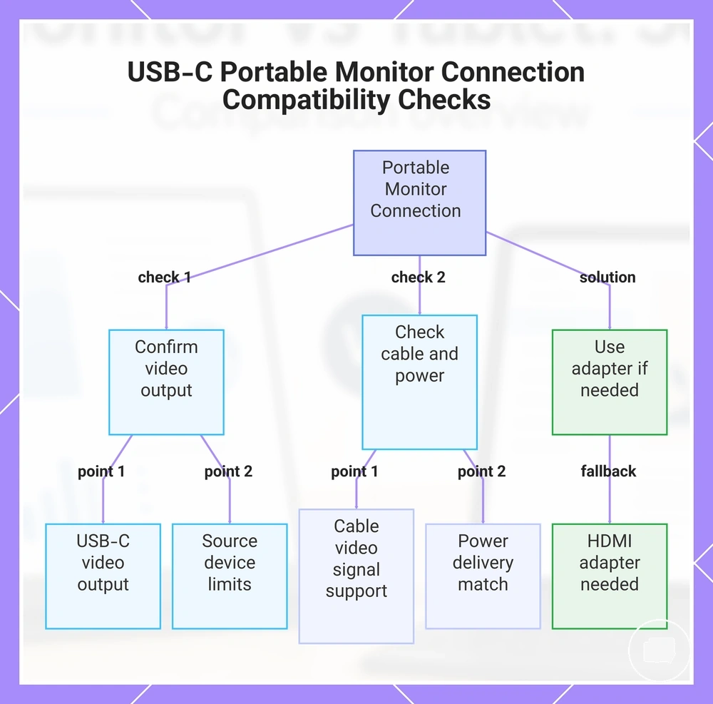 USB-C Portable Monitor Connection Compatibility Checks